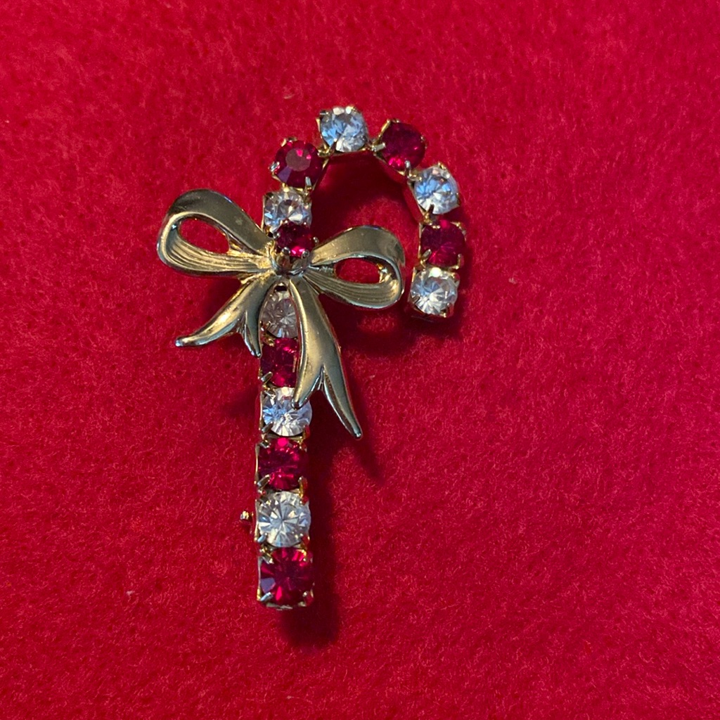 Vintage Eisenberg Ice Candy Cane Brooch 35$